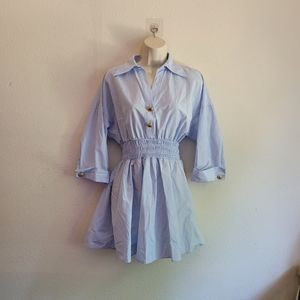 Brand new with tags Zara blue poplin dress - xs